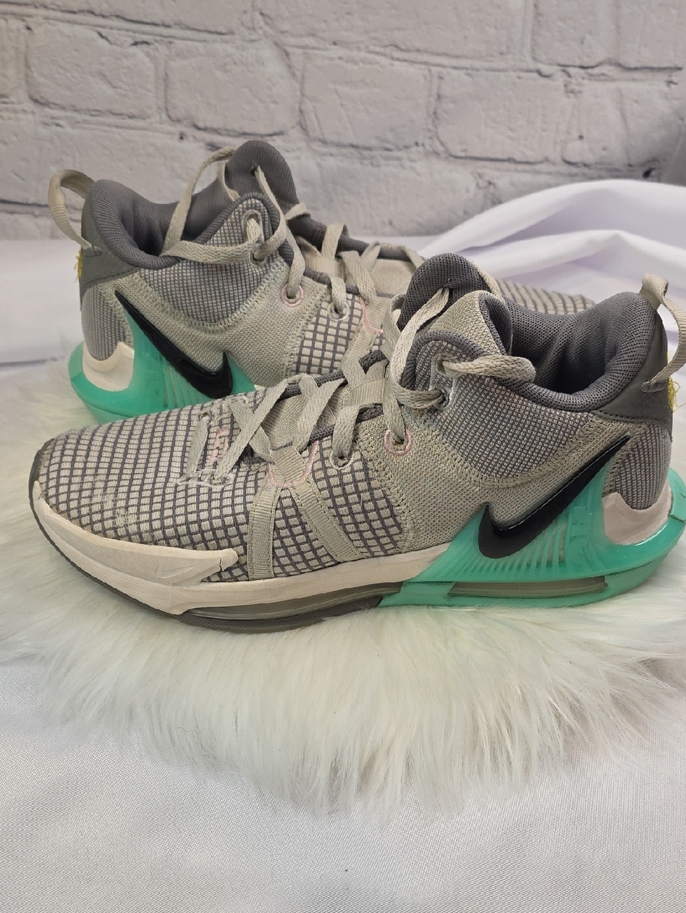 Nike Lebrons Women's Gray & Teal Basketball Shoes